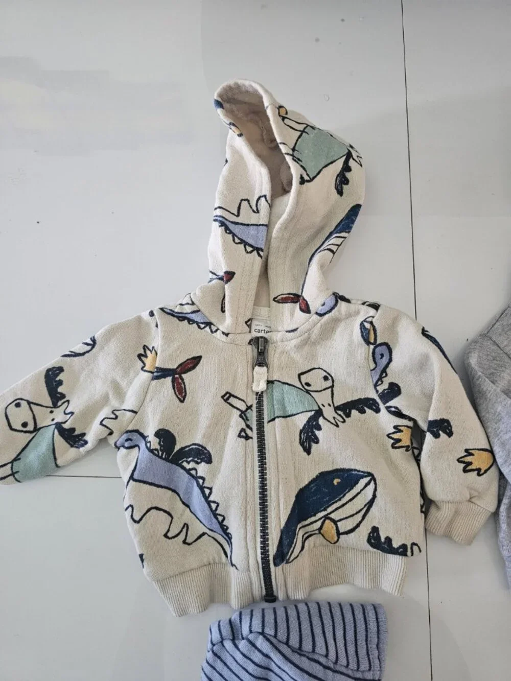 Carter's Newborn Boys Full Zip Hoodie Jackets With Pockets - 6 Piece Bundle